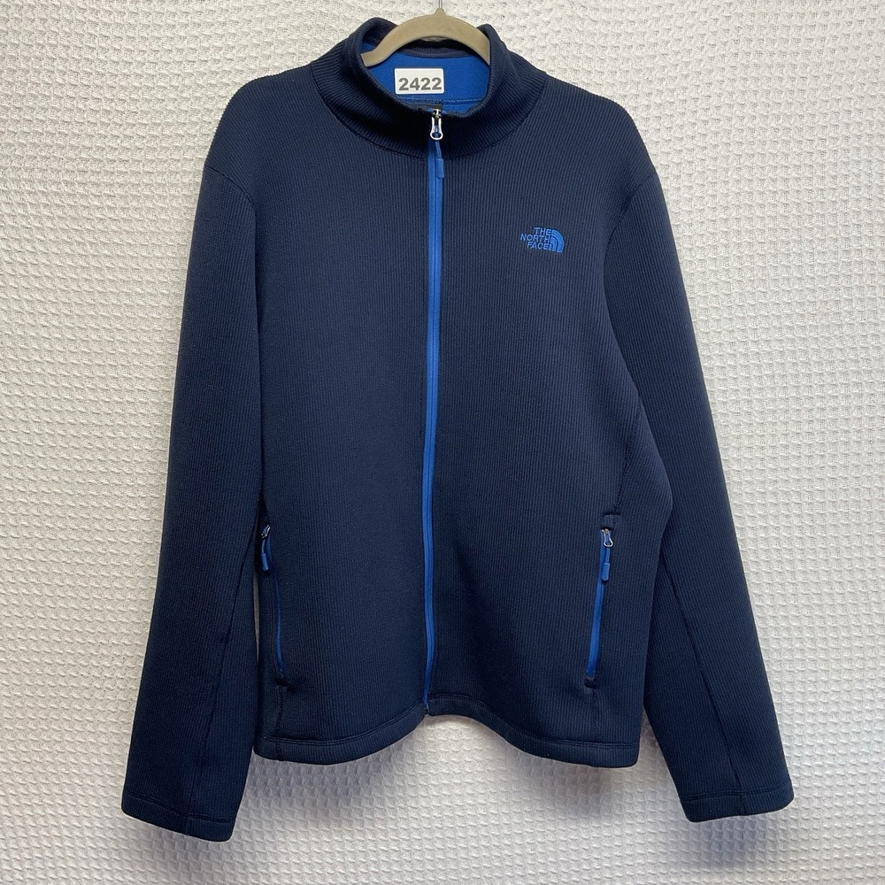 The North Face Men's XL Krestwood Ribbed Thick Knit Full Zip Jacket Blue WornOnc